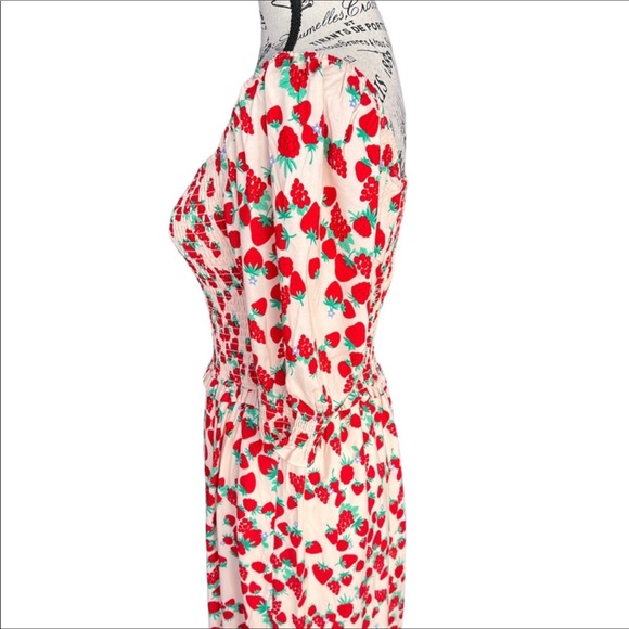 Strawberry Print Off-Shoulder Dress - Picture 9 of 15